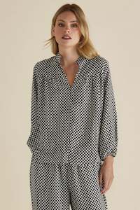 Betty Basics Sale: Betty Basics Apollo Blouse Chocolate Print