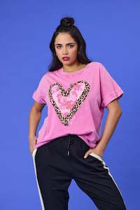 Best Sellers: Rebel Club Fierce Heart Drop Crew Tee Pink