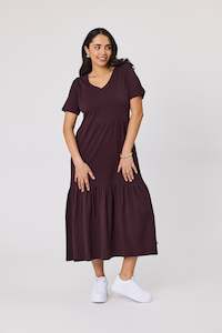 Best Sellers: Shine On Essentials Tiered Midi Dress Chocolate