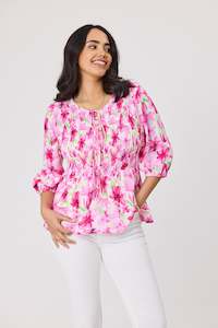 Best Sellers: Sunday Boho Bella Floral Top Pink Print