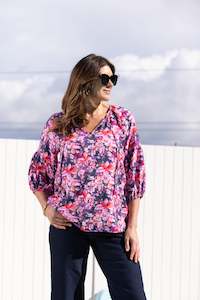 Gloss The Label Dana Tie Top Midnight Floral