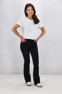 Shine On Label Sculpt Bootleg Jeans Full Length Black