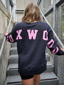 Foxwood Interval Crew Navy And Neon Pink