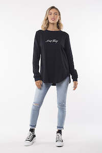 Hoodies Crews: Silent Theory Obstructed Crew Washed Black