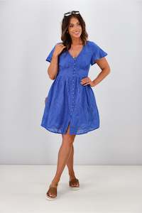 Grace & co Cotton Lace Dress Blue