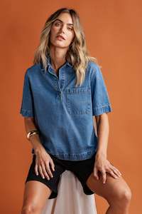 Elm Foxwood: Foxwood Monte Shirt Mid Blue