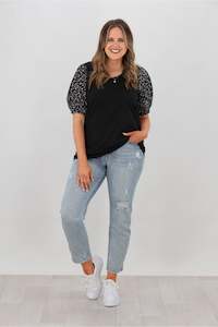 Shine On Label Thyme Floral Chiffon Sleeve Top