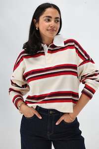 All About Eve Addison Rugby Top Berry