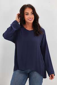 Sale Tops: Shine On Label Camden V Neck Top Midnight