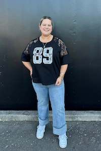 Sale Tees: Rebel Club Lola Lace Tee Black