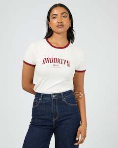 All About Eve Brooklyn Baby Tee Vintage White
