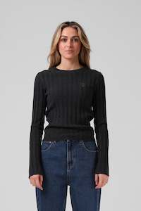 RPM Knitted L/S Tee Black Marl
