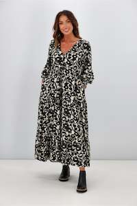 Sale Dresses: Silver Wishes Lacy Maxi Black Floral