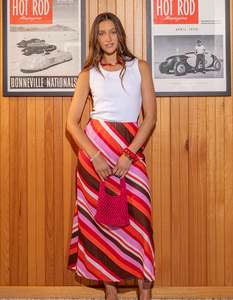 Foxwood Guava Stripe Skirt