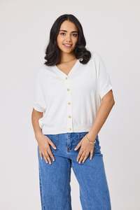 Shine On Label Zosia Batwing Cardigan White