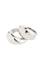 Pilgrim Dune Recycled Rings 2 In A Set Silver