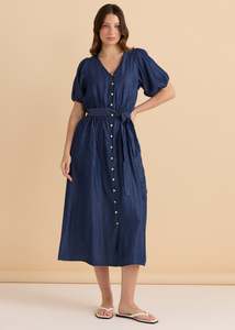 All Dresses: Betty Basics Lee Lyocell Dress Dark Blue Wash