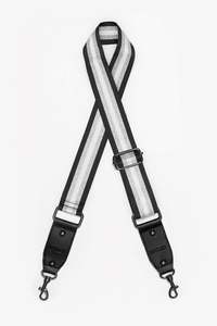 Bag Strap: Antler Bag Strap Black White & Silver Stripe