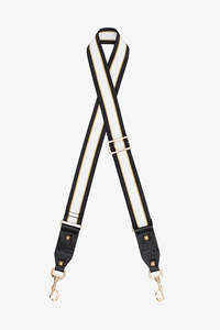 Antler Bag Strap White & Gold Stripe