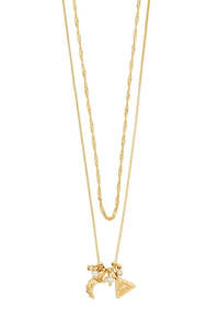 Pilgrim Between Recycled White Necklace Gold Plated