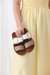 Los Cabos Doti Sandal Taupe White