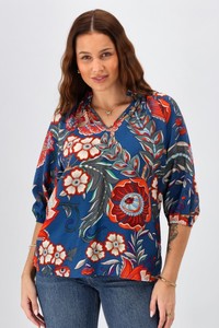 Sunday Boho Gianna Top Paisley Print Blue