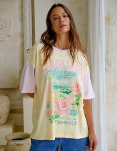 Foxwood Real Flamingo Tee Lemon & Pink
