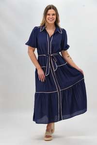 Sale Dresses: Sunday Boho Tenor Belted Shirtdress Navy