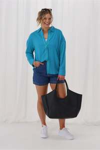 Gloss The Label Eira Shirt Blue And Green Stripe