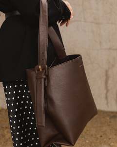 Louenhide: Louenhide Peyton Suedette Shoulder Bag Chocolate