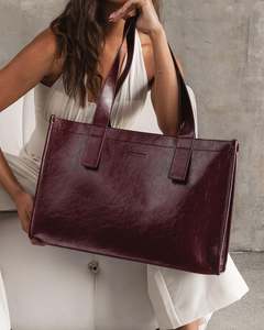 Louenhide: Louenhide Riley Tote Burgundy Patent