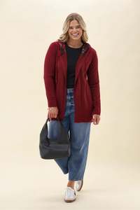 Alpine By Shine On: Alpine by Shine On Big Dreams Cardigan Claret With Floral Hood