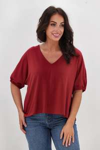 All Tops: Shine On Essentials Cap Sleeve Top Cranberry