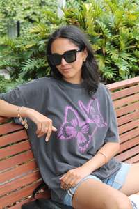 Rebel Club Fly Boyfriend Tee Washed Black