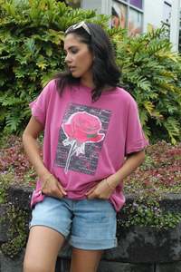 Sale Tees: Rebel Club Rose Beauty Capsleeve Tee Pink