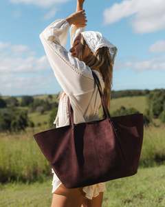 Louenhide Sawyer Suedette Tote Bag Chocolate