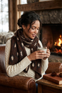 Antler Golden Prowl Scarf Chocolate
