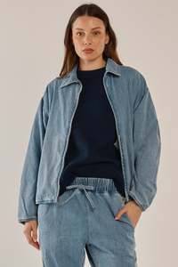 Betty Basics Callie Bomber Jacket Blue