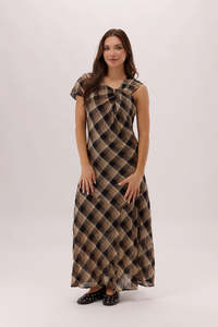 All Dresses: Ayva Amarantha Dress Natural Check