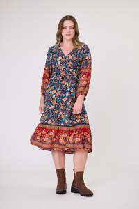 All Dresses: Sunday Boho Rachel Empire Seam Midi Dress Blue