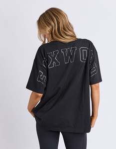 Tees: Foxwood Interval Tee Black Silver Outline