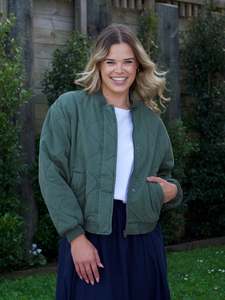 Elm Jean Bomber Jacket Four Leaf Clover