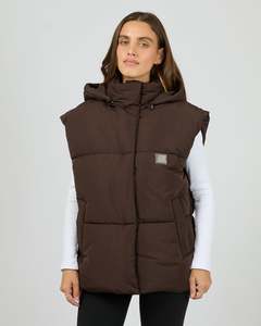 All About Eve Elevate Puffer Vest Brown