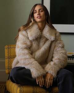 All About Eve Sable Faux Fur Zip Coat