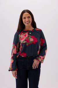 Best Sellers: Sunday Boho Khol Ink Floral Top