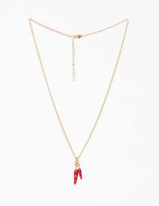 Stella + Gemma Chillies Necklace Gold