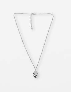 Stella + Gemma Nugget Pendant Necklace Silver