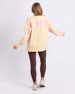 Hoodies Crews: Foxwood Interval Crew Lemon With Pink