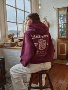 Hoodies Crews: All About Eve Bake Shop Box Hoodie Wine
