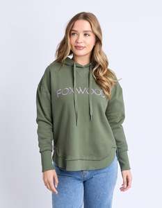 Hoodies Crews: Foxwood Metallic Simplified Hoodie Khaki Lilac